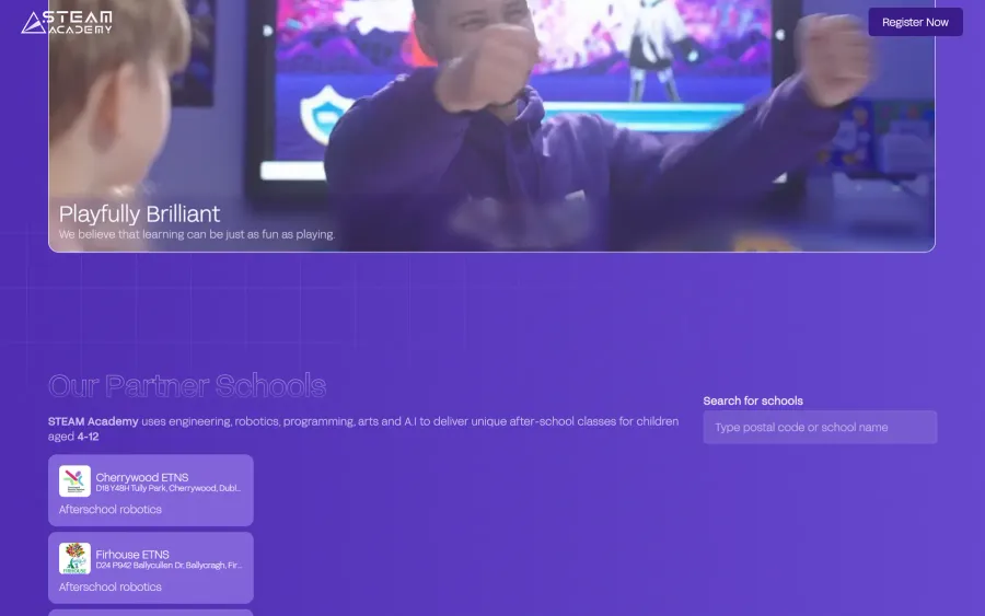 Partner schools with search