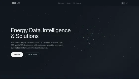 Screenshot of the Edis Lab website