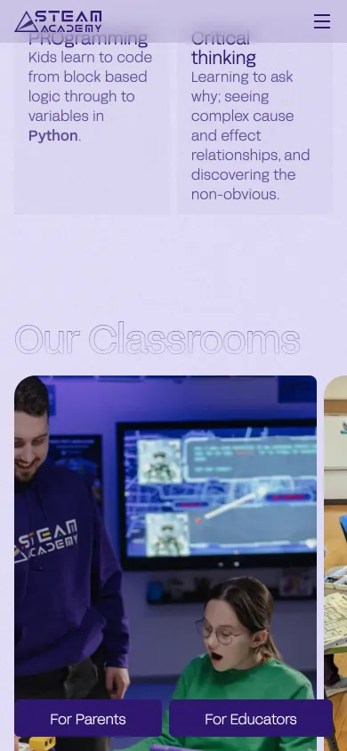 SteamAcademy on a phone